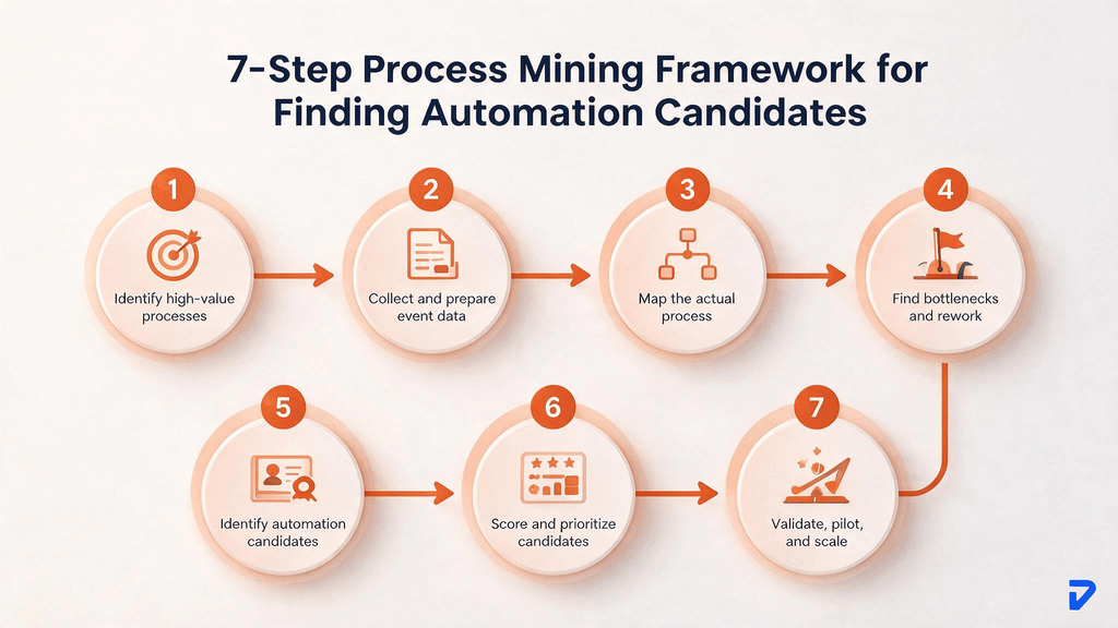 A 7-Step Process Mining Framework: From Data to Automation